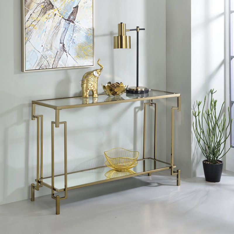 43.25'' Glass Top Console Table