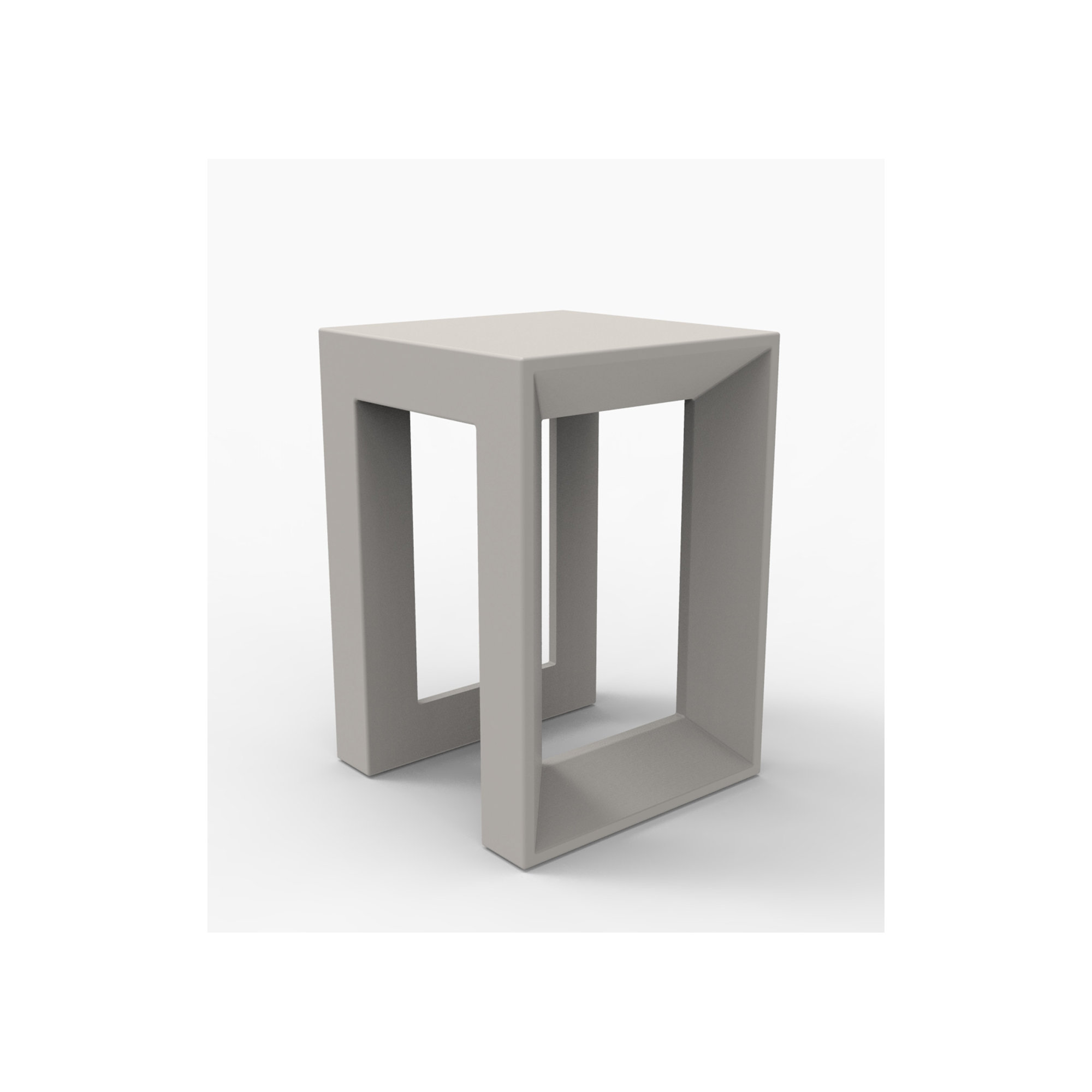 Frame Resin Accent Stool, Taupe