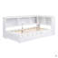 Lit de jour simple avec lit gigogne, armoires de rangement et ports USB