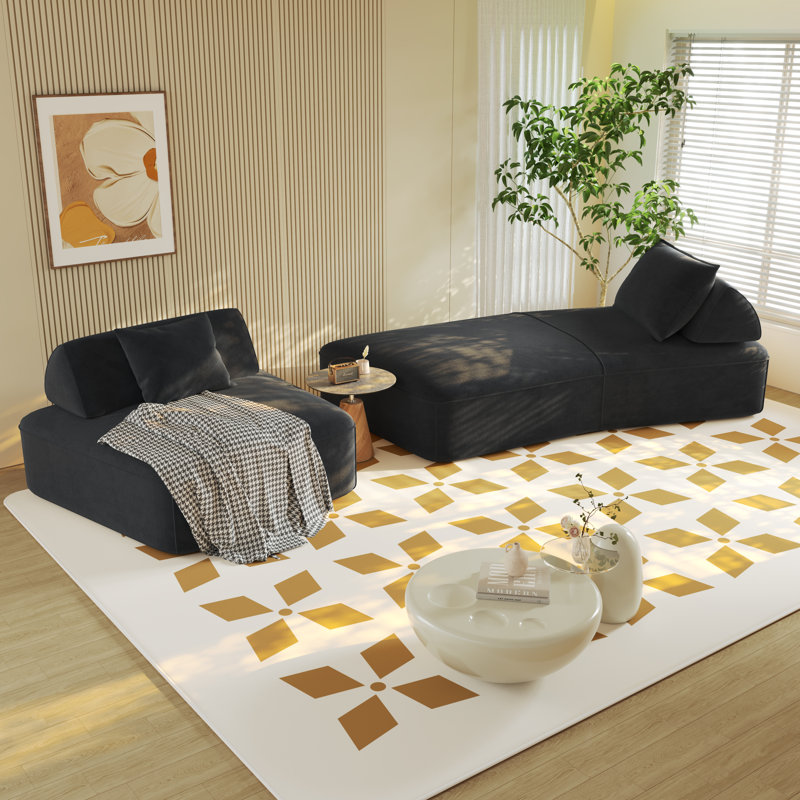 Ensemble de canapé modulaire surdimensionné de luxe moderne surdimensionné de 139 po, canapé rembourré moelleux en chenille avec dossiers amovibles et coussins moelleux, canapé profond et canapé-lit pour salon, bureau, gris foncé