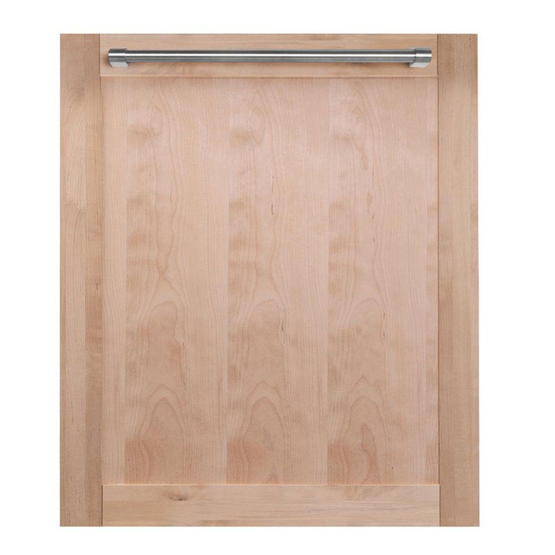 ZLINE 24 in. Top Control Built-In Dishwasher, 52dBa, Bois brut avec poignée de style traditionnel