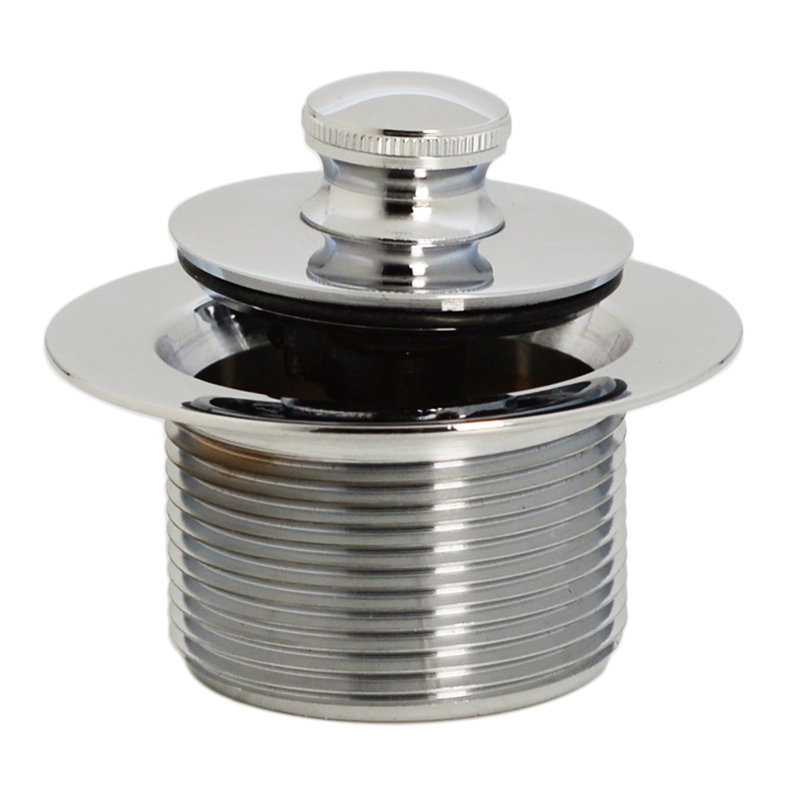 14" Brass Twist & Close Bathtub Leg Drain Assembly with 2-Hole Overflow, Polished Nickel