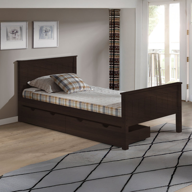 Alaterre Bedroom 37" Wide Wooden Underbed Drawers With Wheels And Storage, Espresso