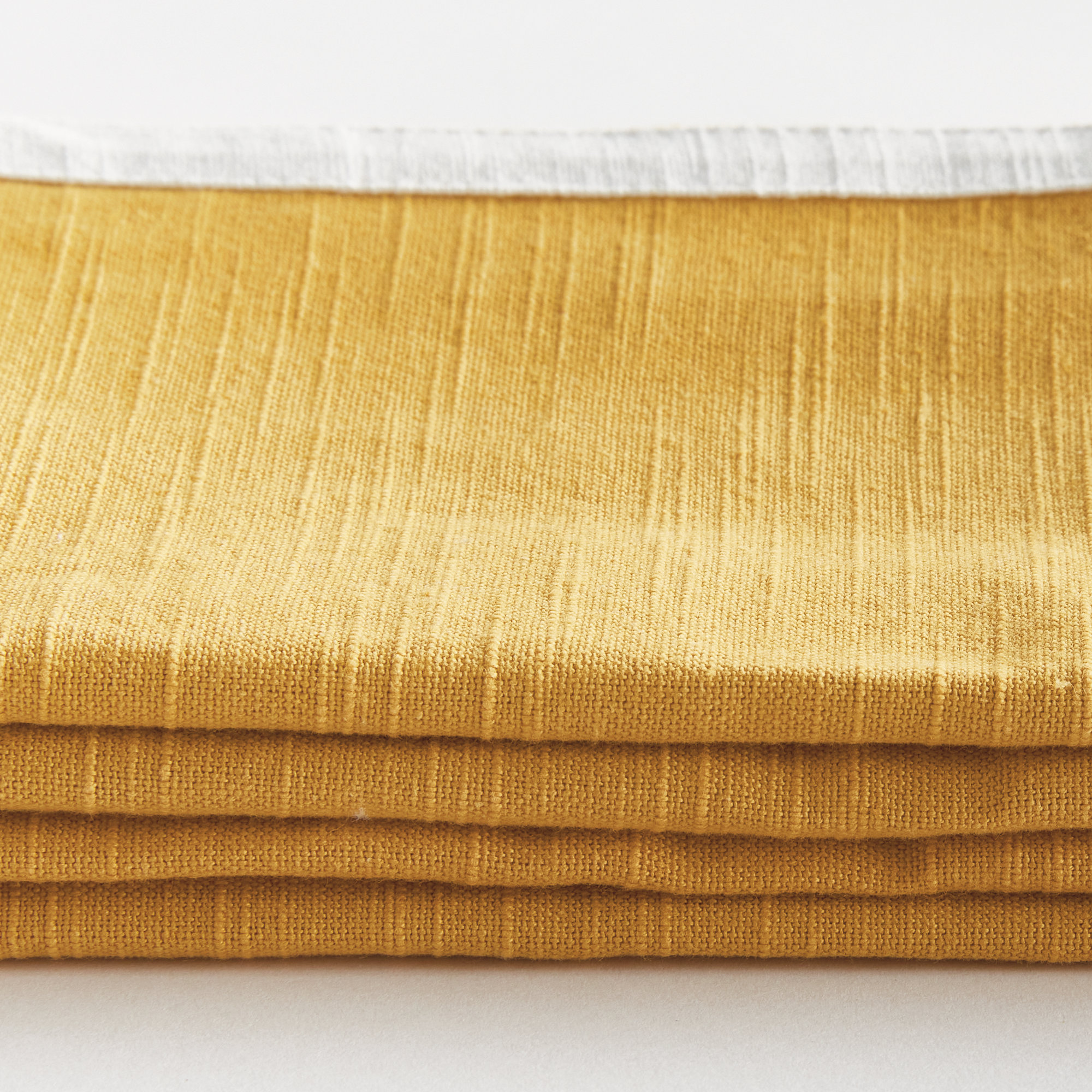 Nigel Saffron Dinner Napkins, Yellow/White