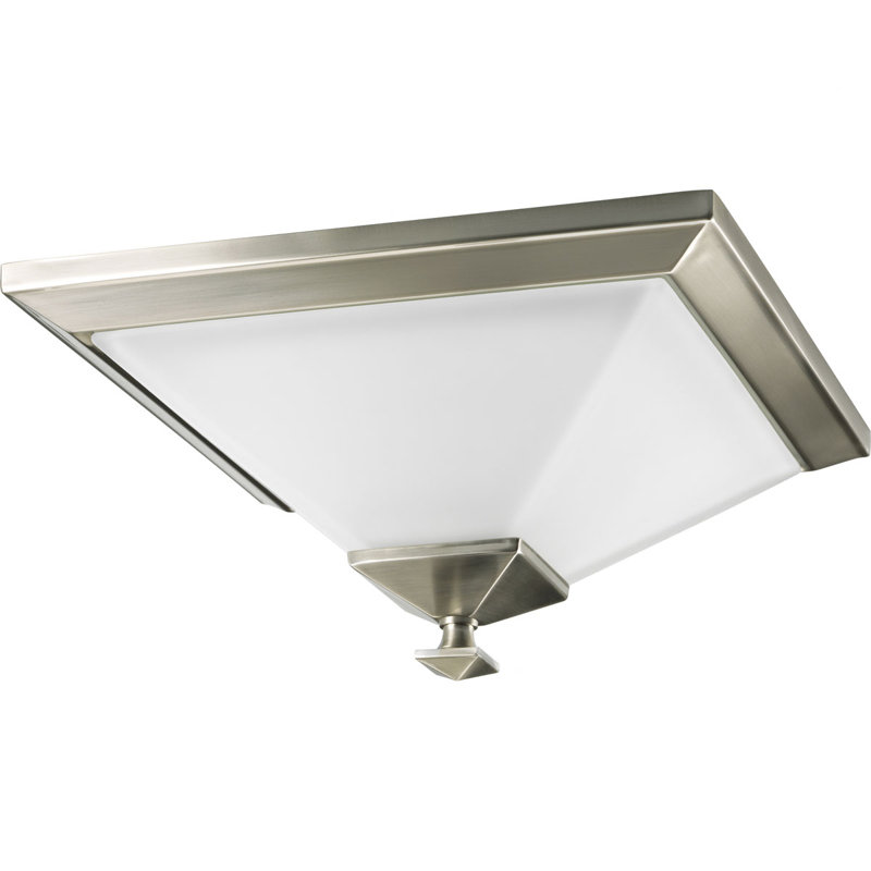 Erfried Glass Flush Mount, Brushed Nickel