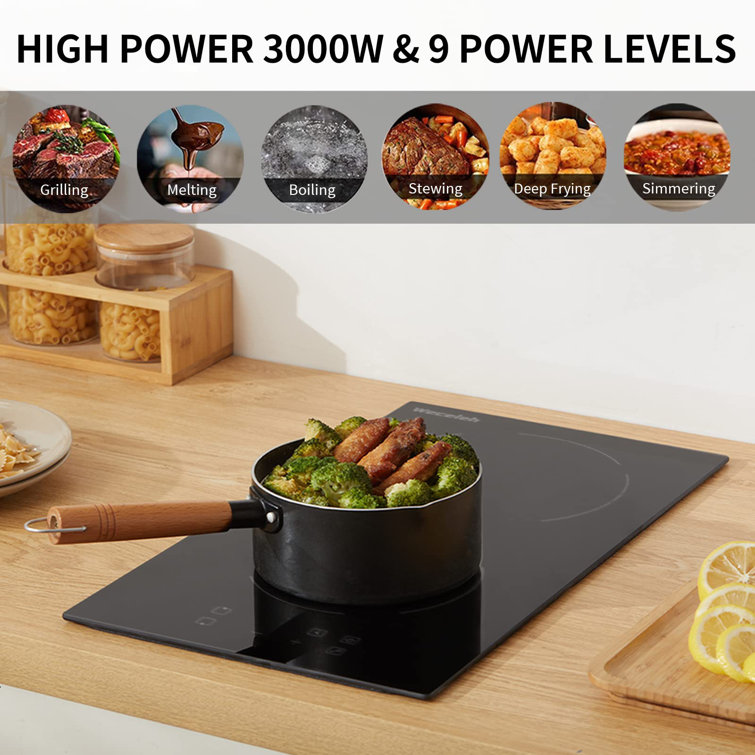 Weceleh Portable Double Dual Induction Cooktop 2 Burner, Two Burner  Induction Cooktop Stovetop Hot Plate Countertop Burner Cooker, 1800W, 9  Power
