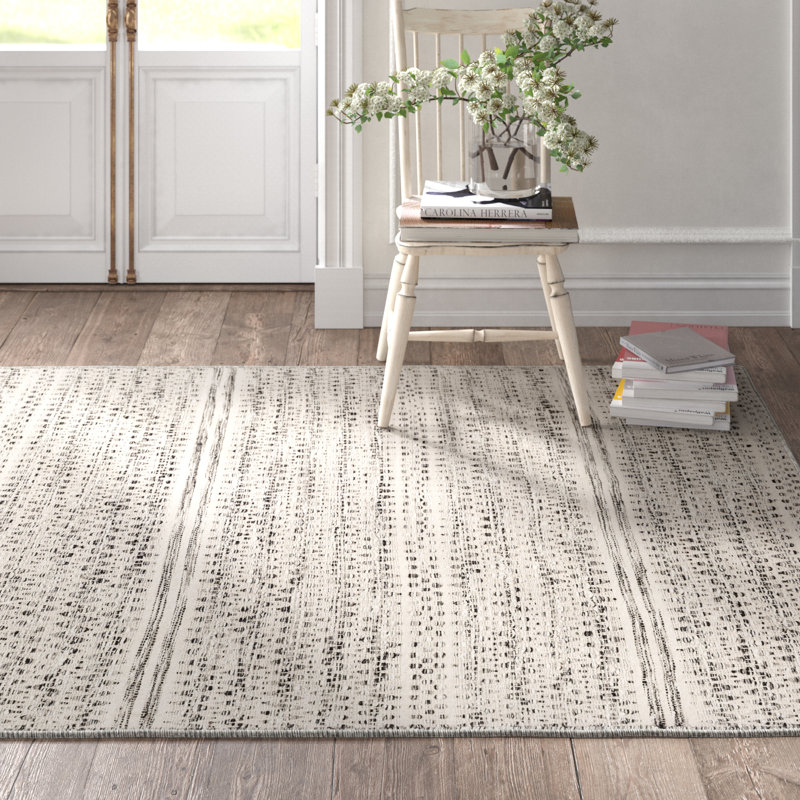 Sylvie Striped Wool Area Rug, Rectangle 8' x 10'