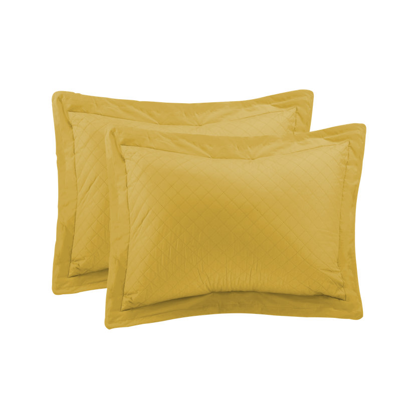Polyester Geometric Sham Set, Standard, Yellow