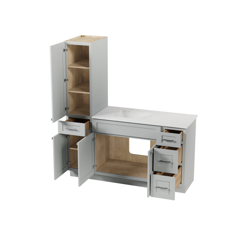 Meuble-lavabo simple 63 po Disar, Gris