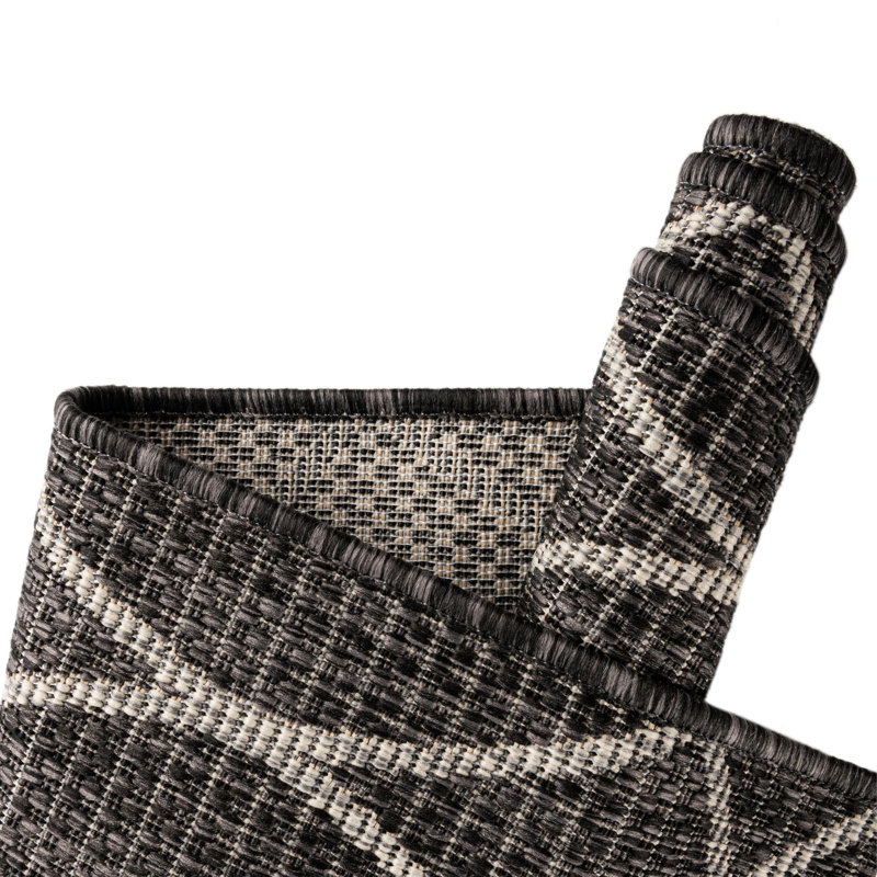 Charcoal Gitter Indoor/Outdoor Trellis Rug, Rectangle 2' x 3'1"