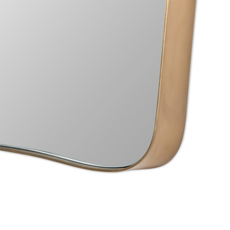 Hamza Iron Wall Mirror, Aged Brass Iron
