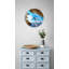 Grande horloge murale en verre trempé - vue sur l'océan et mouettes volantes, décoration côtière à bord d'une falaise, cadeau d'art naturel pittoresque-752070207-752070206