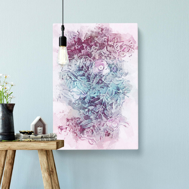 Pretty Flowers Abstract Art - Wrapped Canvas, 76cm H x 50cm W x 3cm D