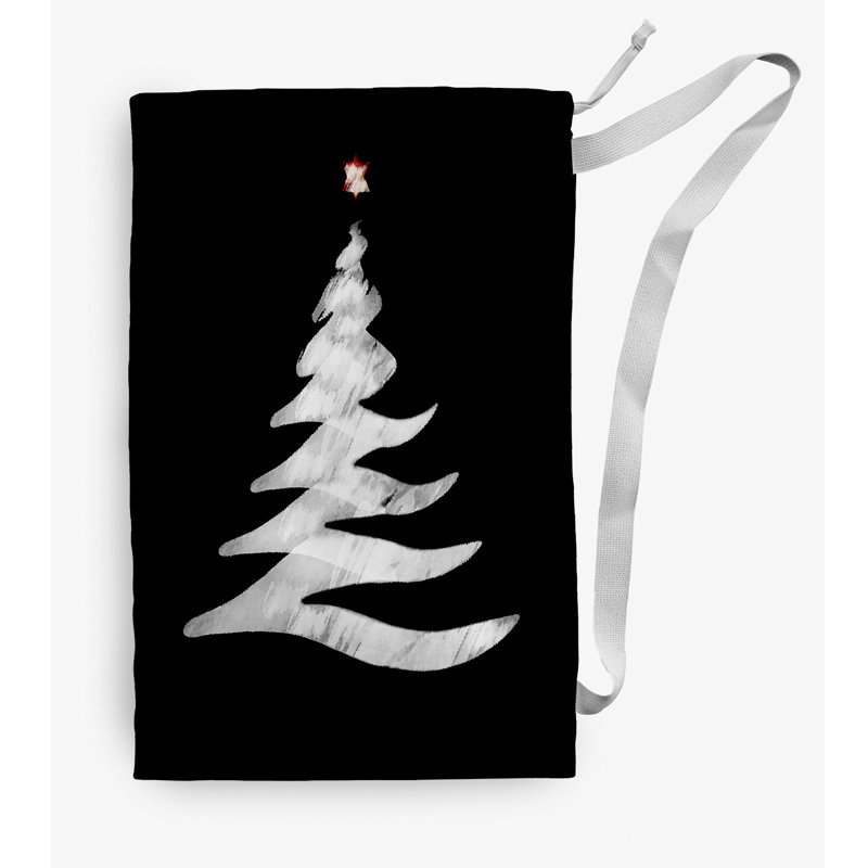 Sac à linge de Noël arbre à souhaits, Petit (H 29 po x l 18 po), Noir