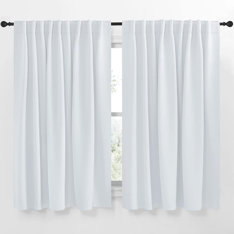 Blackout Curtain Light & Noise Reducing Room Darkening Drapes for Bedroom/Living Room/Kitchen, 2 Pieces, Cloud Grey