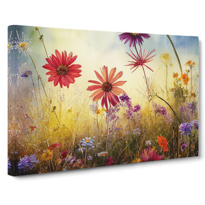 Bold Wildflowers Floral - Wrapped Canvas