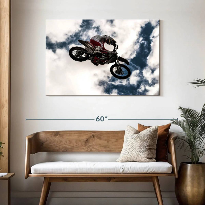 Mehar Motocross Rider In Midair, H 30 po x l 45 po