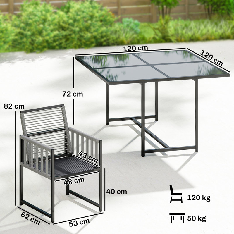 4 - Person Patio Dining Set with Square Table
