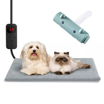Tapis chauffant et brosse chauffante électrique pour chien et chat