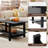 2-tier Coffee Table Irregular Center Table With Open Storage Shelf Cocktail Table-520824766