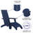 Balasi Indoor/Outdoor Modern 2-Slat Adirondack Style Chair and Footrest-1213503324