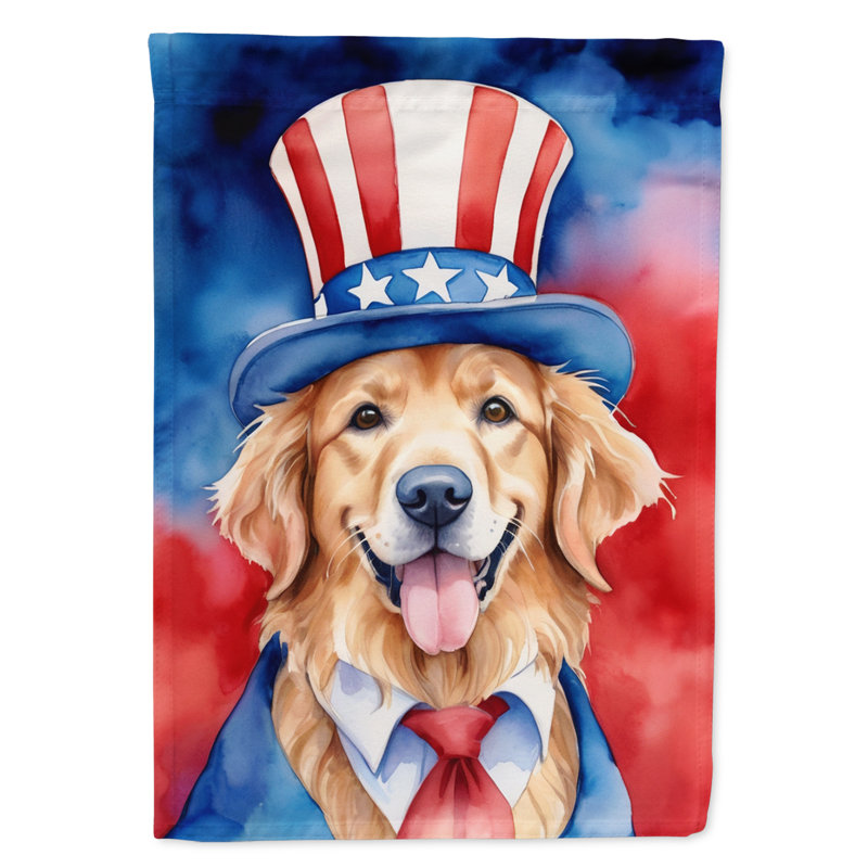 Drapeau patriotique du jardin américain, Brown/Blue Golden Retriever