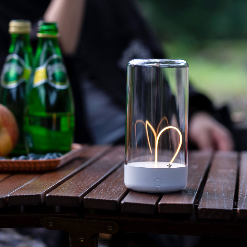 Mini White Cordless LED Table Lamp with Magnetic Filament