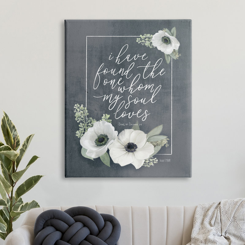 Whom My Soul Loves - Art textuel, Toile tendue, H 20 po x l 16 po