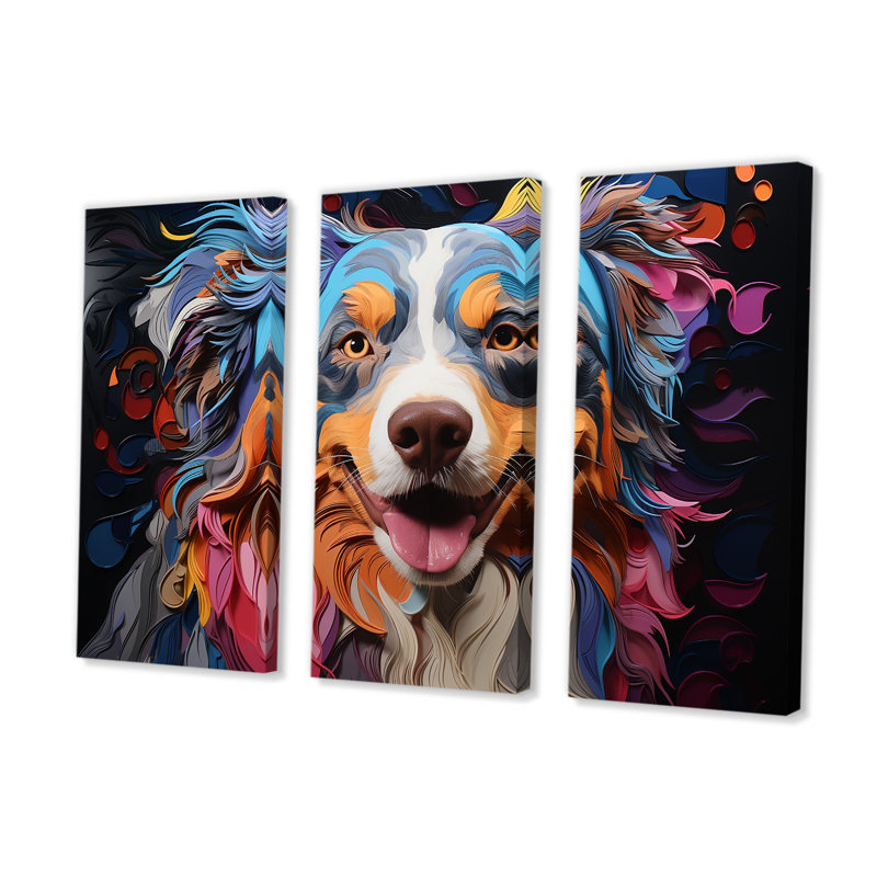 Chien, berger australien, impression d'art mural, H 40 po x l 60 po
