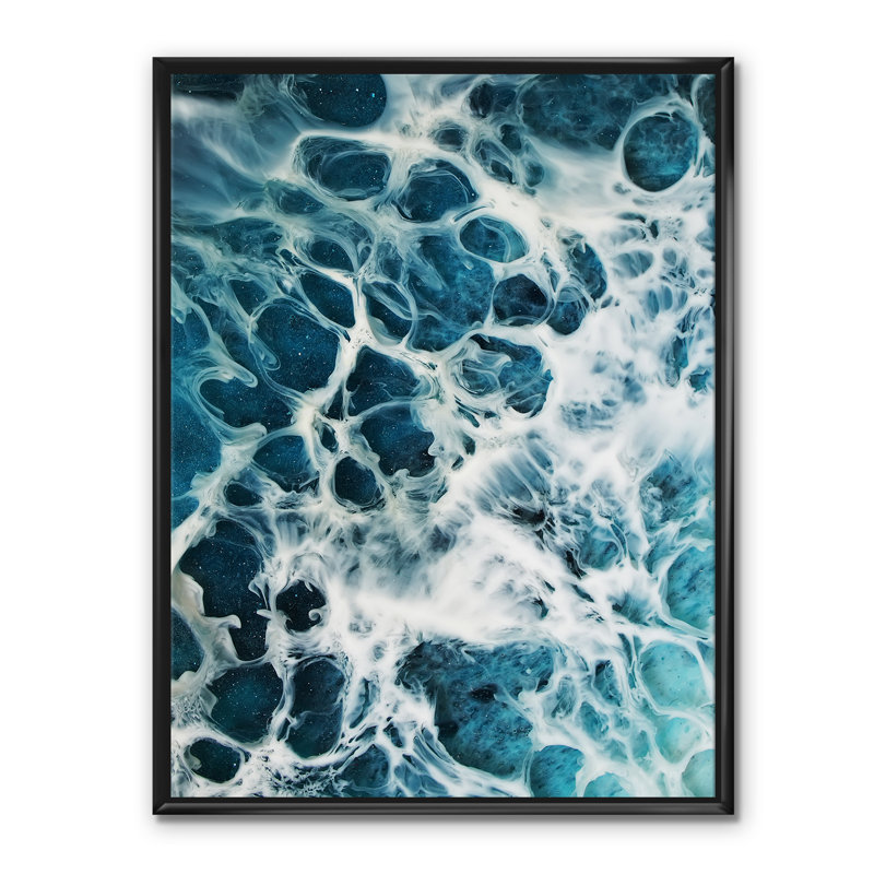 «Waves Epoxy Resin Art IV», reproduction d'art sur toile, Toile avec cadre noir, H 40 po x l 30 po x 1,5 po