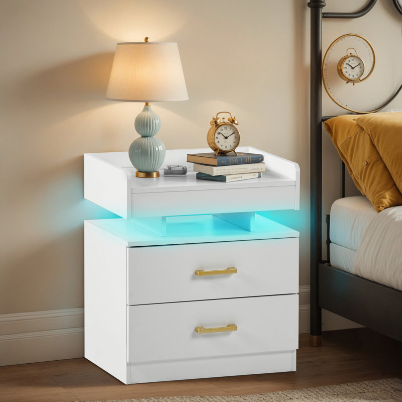 45cm W Manufactured Wood Bedside Table