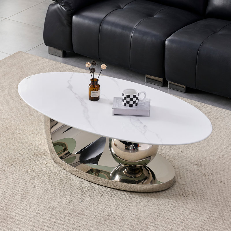 Grandes tables basses et tables de cocktail en marbre, base en acier pour les réceptions modernes