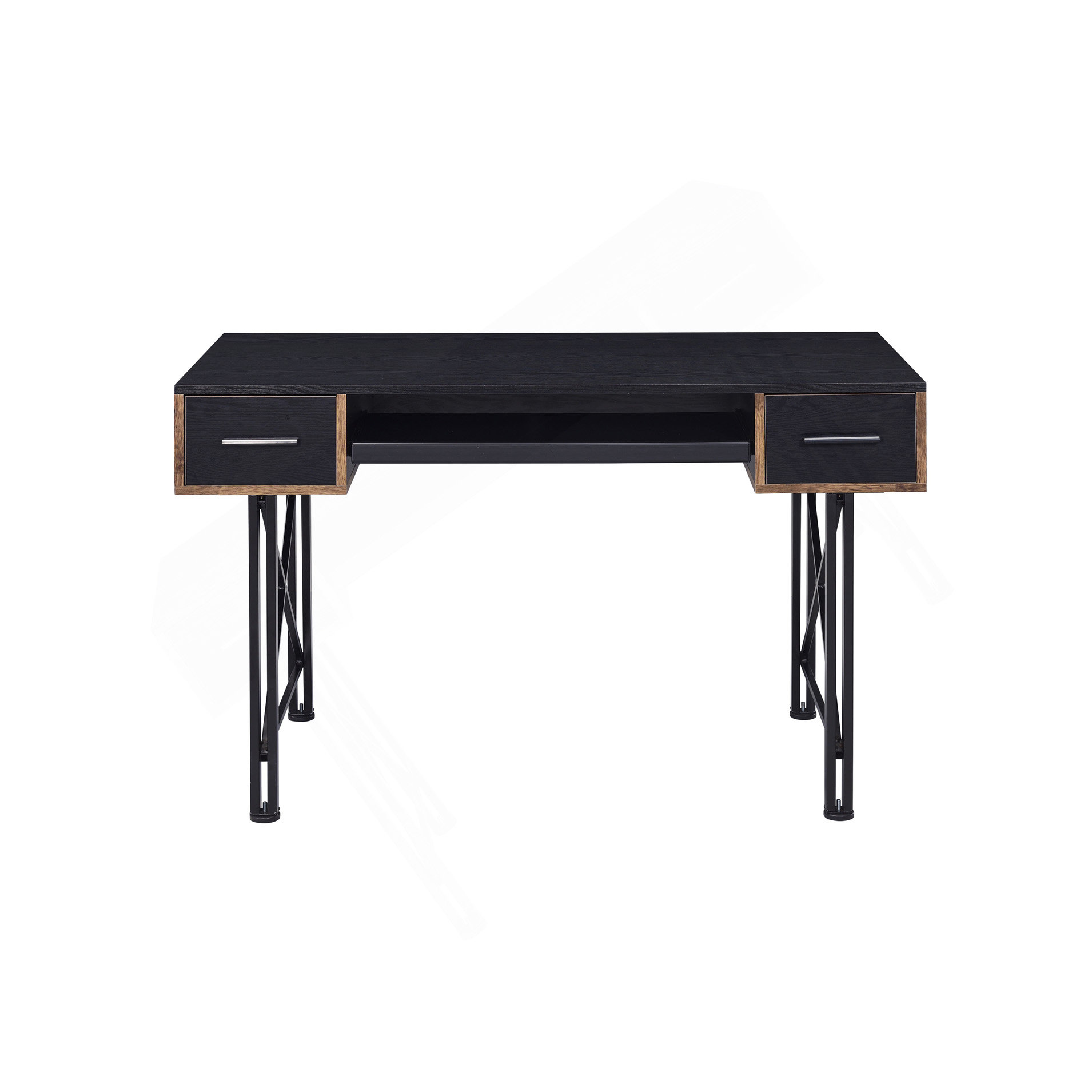 Inbox Zero Settea Antique White Black Finish Computer Desk - Wayfair Canada
