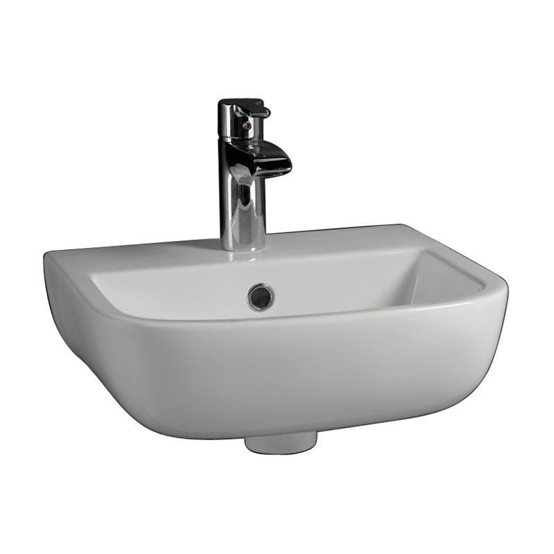 Barclay Series 600 14.37'' White Vitreous China Rectangular Bathroom Sink with Overflow, Single