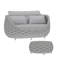 Ensemble de 2 pièces de canapé d'extérieur en aluminium thermolaqué tissé à la main avec table basse-913978125-914883138-914883149