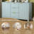 Entryway Cabinet with Wave Design - 3 Adjustable Shelves-1668024693
