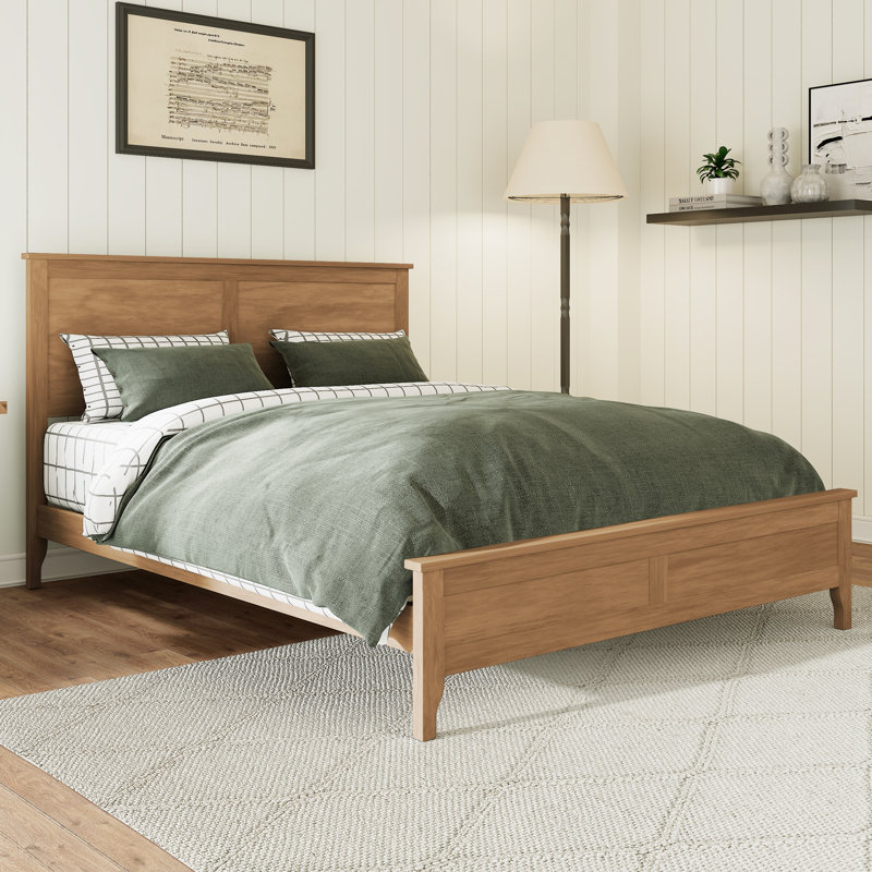 Full Size Modern Solid Wood Platform Bed with Sturdy Wooden Slats – No Box Spring Needed, Seadrift, Full, Seadrift