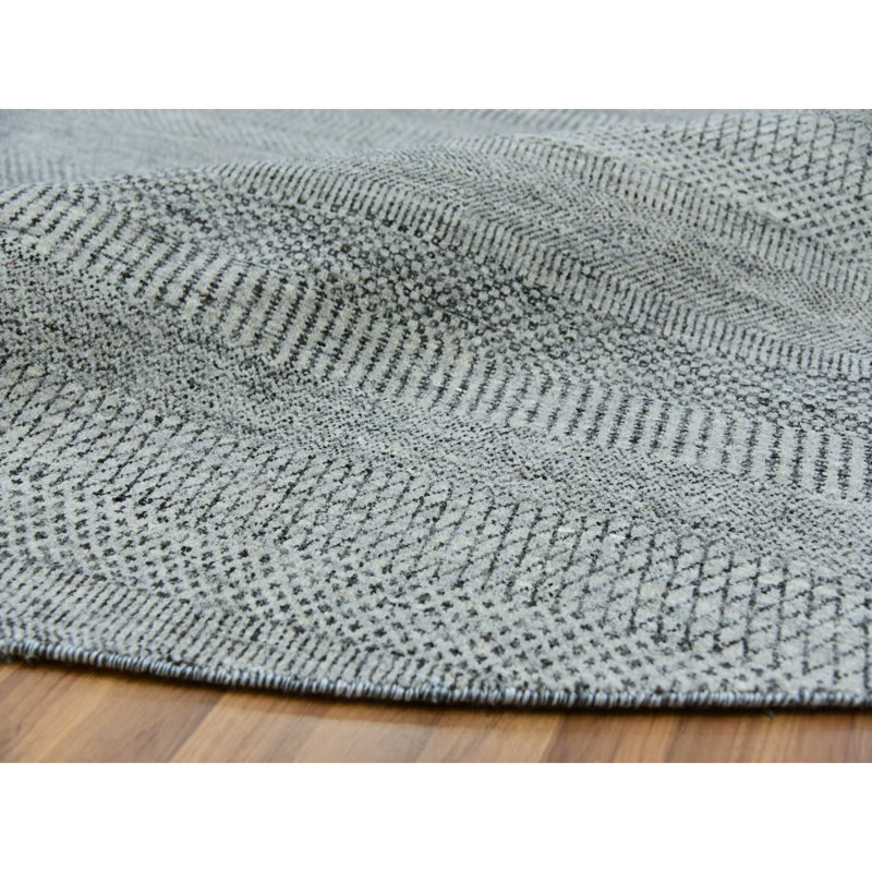 Tapis rond en laine nouée à la main 12 pi x 12 pi DC6A5893572D4736894BB9E8776117E3