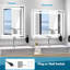 Miroir de salle de bain mural 40 po x 24 po avec Hd de 5 mm, 3 couleurs réglables, Cri90 +, fonction mémoire, éclairage avant et arrière, 5 minutes, fonction