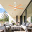 Hot Sales 52 Inch Indoor Ceiling Fans With Lights And Remote Control, Dimmable LED, 5 Solid Wood Blades,Reversible DC Motor. Ceiling Fan With Light For Bedroom, Living Room, Study Room-1549281596-1549281599
