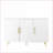 Sideboard, 55.12” W White Modern 3-Door Storage Buffet with Gold Handles | Particle Board+MDF