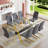 7-Piece Glass Top Dining Table Sets-852886369-852886374