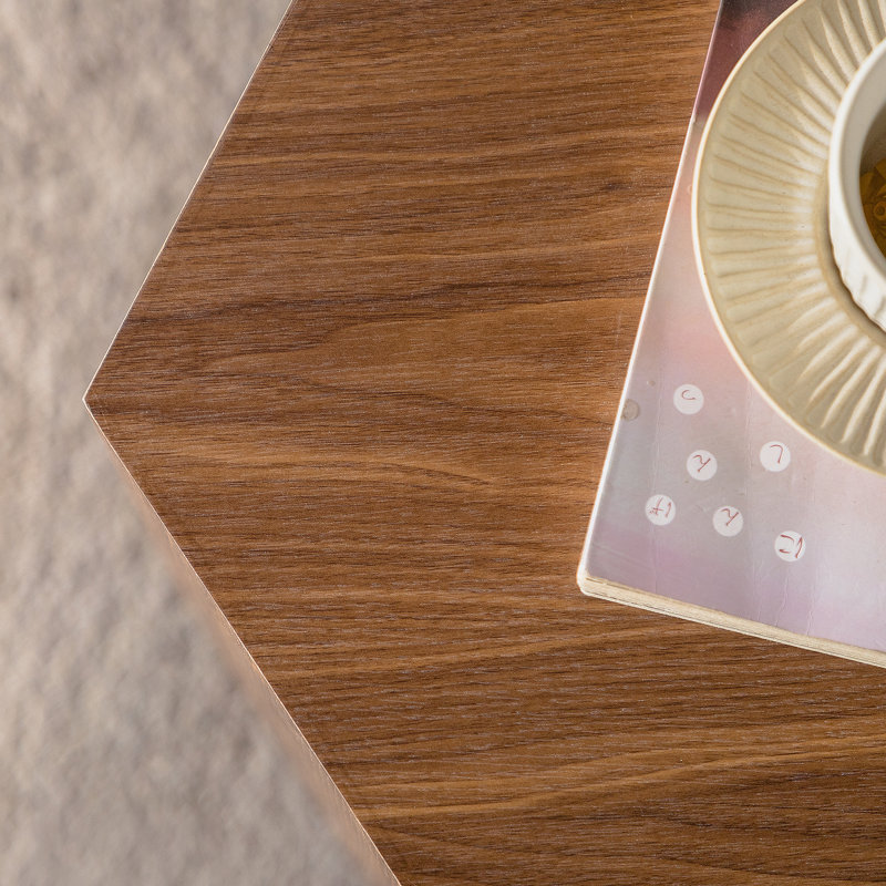 Table basse Hexagon MDF, Noyer