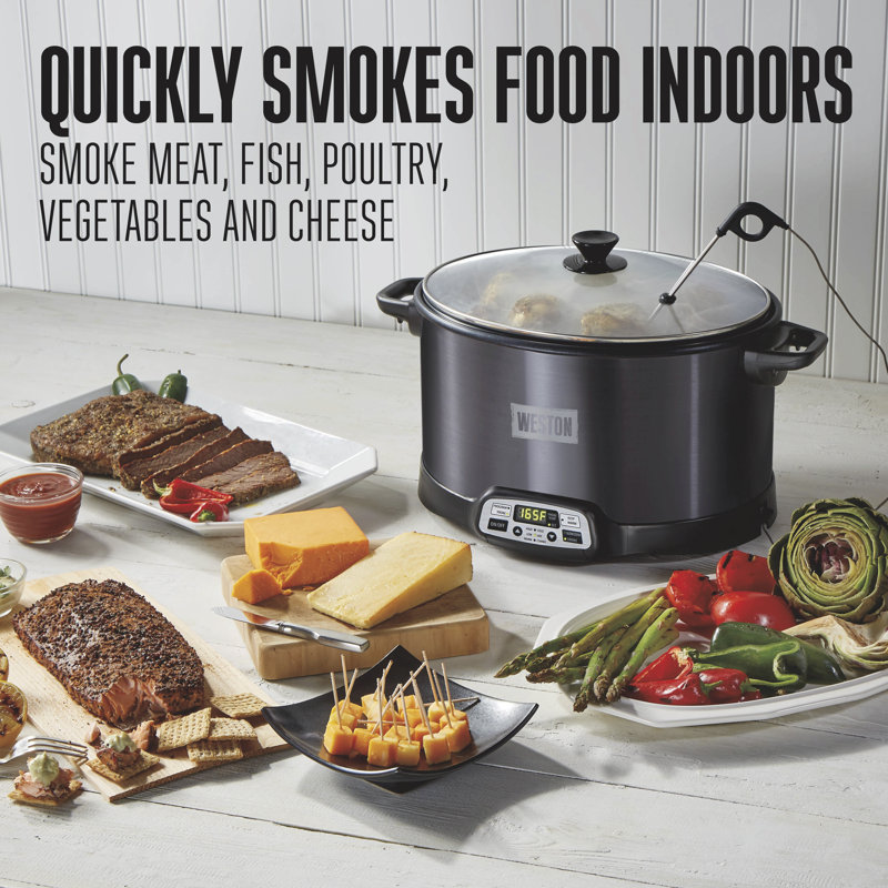 Weston 2-in-1 Indoor Smoker & 6 Quart Slow Cooker With Party Dipper
