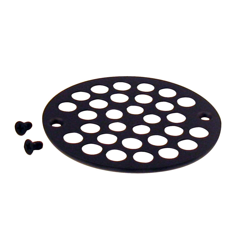4" OD Brass Shower Strainer Grid Drain Cover, Oil Rubbed Bronze