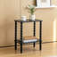 Ensemble de 2 tables de bout, petite table d'appoint avec tablette de rangement, tables de chevet pour chambre à coucher, salon, bureau et petits espaces, conception compacte à 2 niveaux-129593580-129593577-129593582
