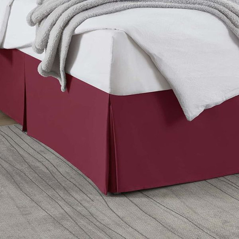 Luxury Pleated 14" Bed Skirt, Burgundy, Queen
