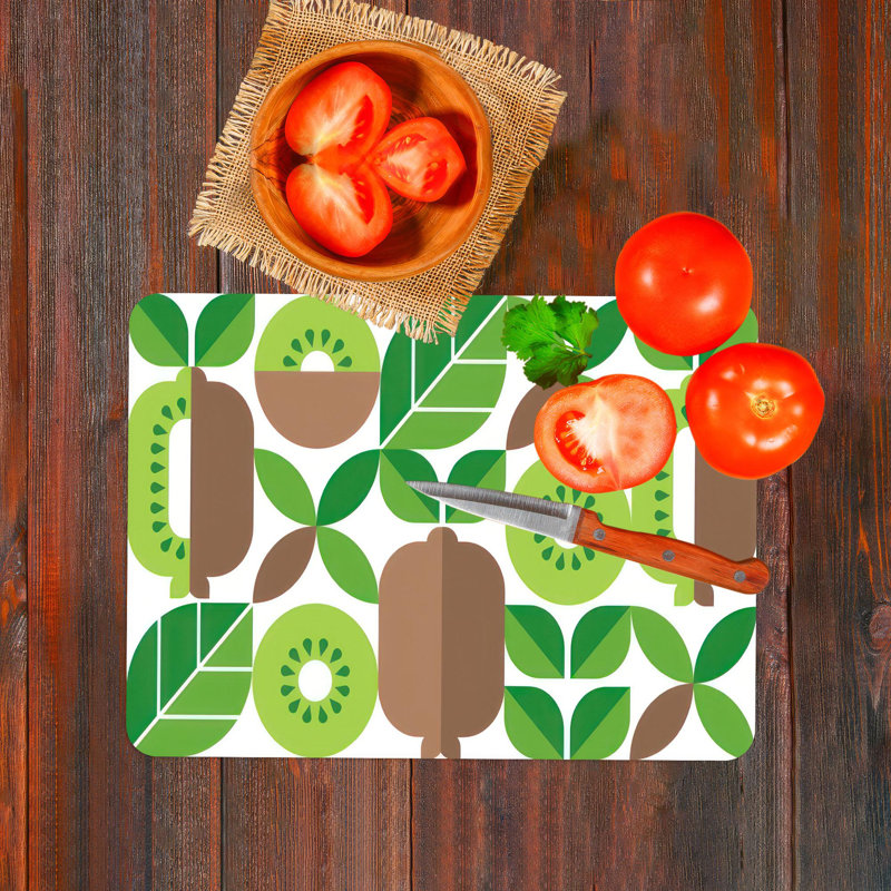 Planche de service moderne en verre de style kiwi idéale pour les cadeaux de camping et de pendaison de crémaillère sur le thème des fruits