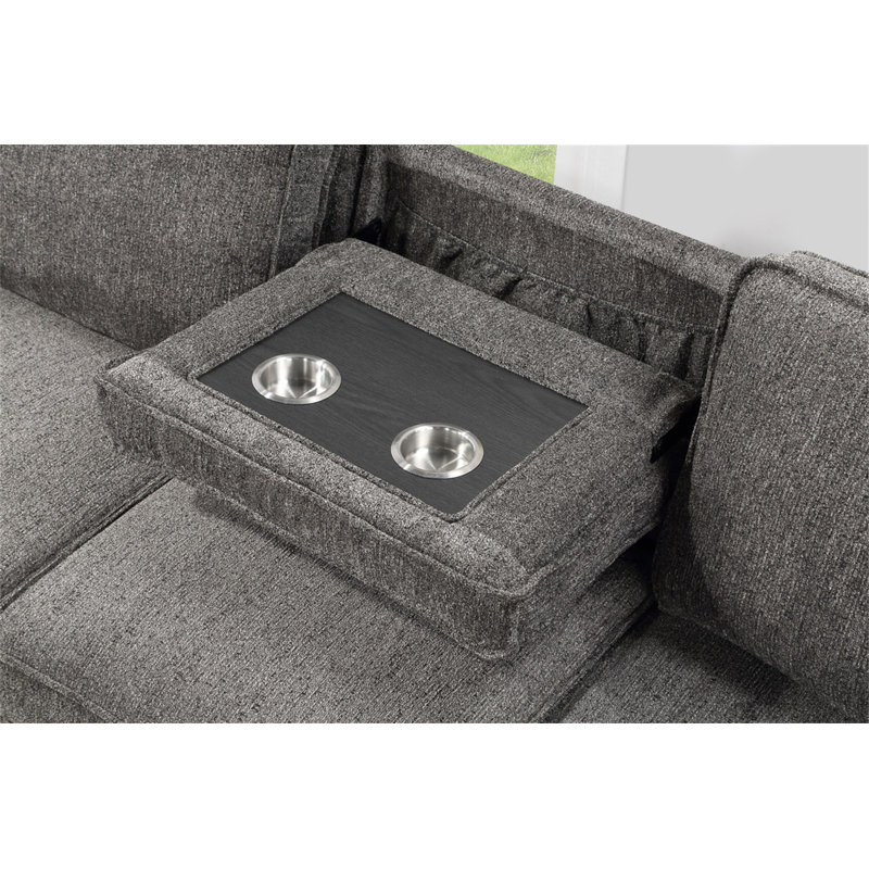 Canapé-lit modulaire réversible en tissu 86,5 po Estelle
