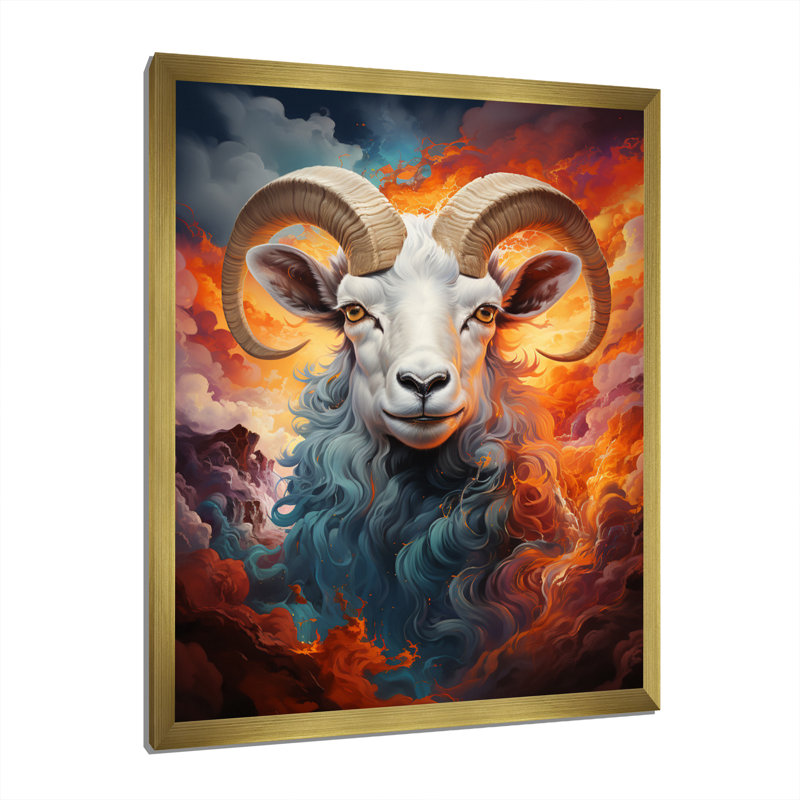Bleu sarcelle, sarcelle, mouton, laine, symphonie - animaux, art mural, salon, H 40 po x l 30 po x P 1,5 po, Encadrement doré